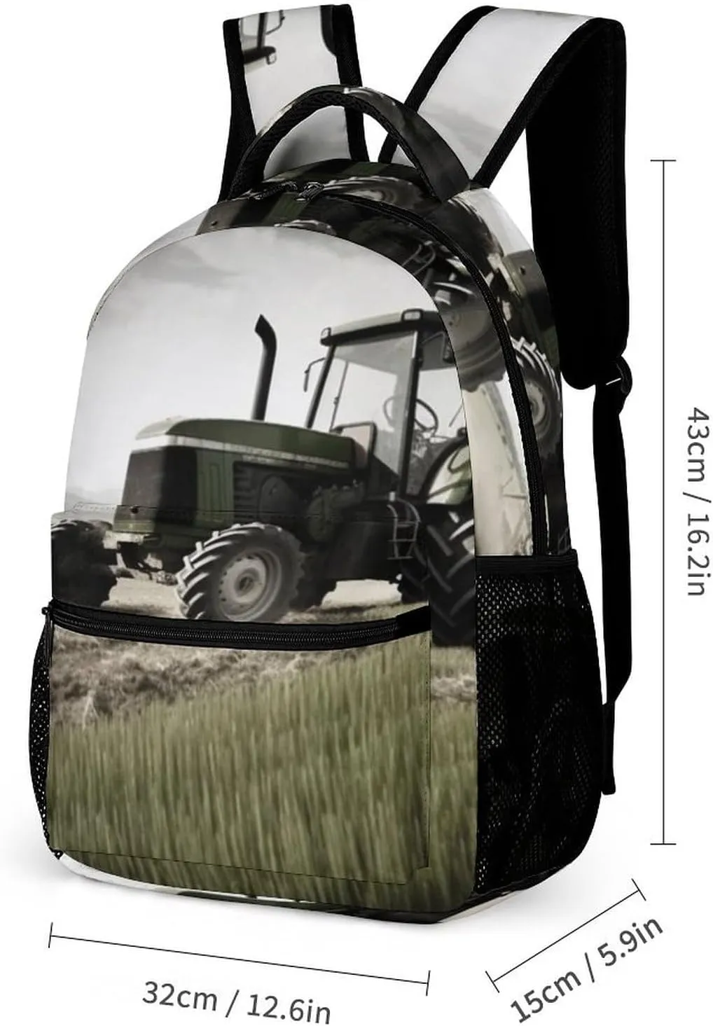 Laptop Backpack for Travel Daypack Computer Bag Work Tractor Agriculture Tranquil Back Pack Nurse Bag for Hiking