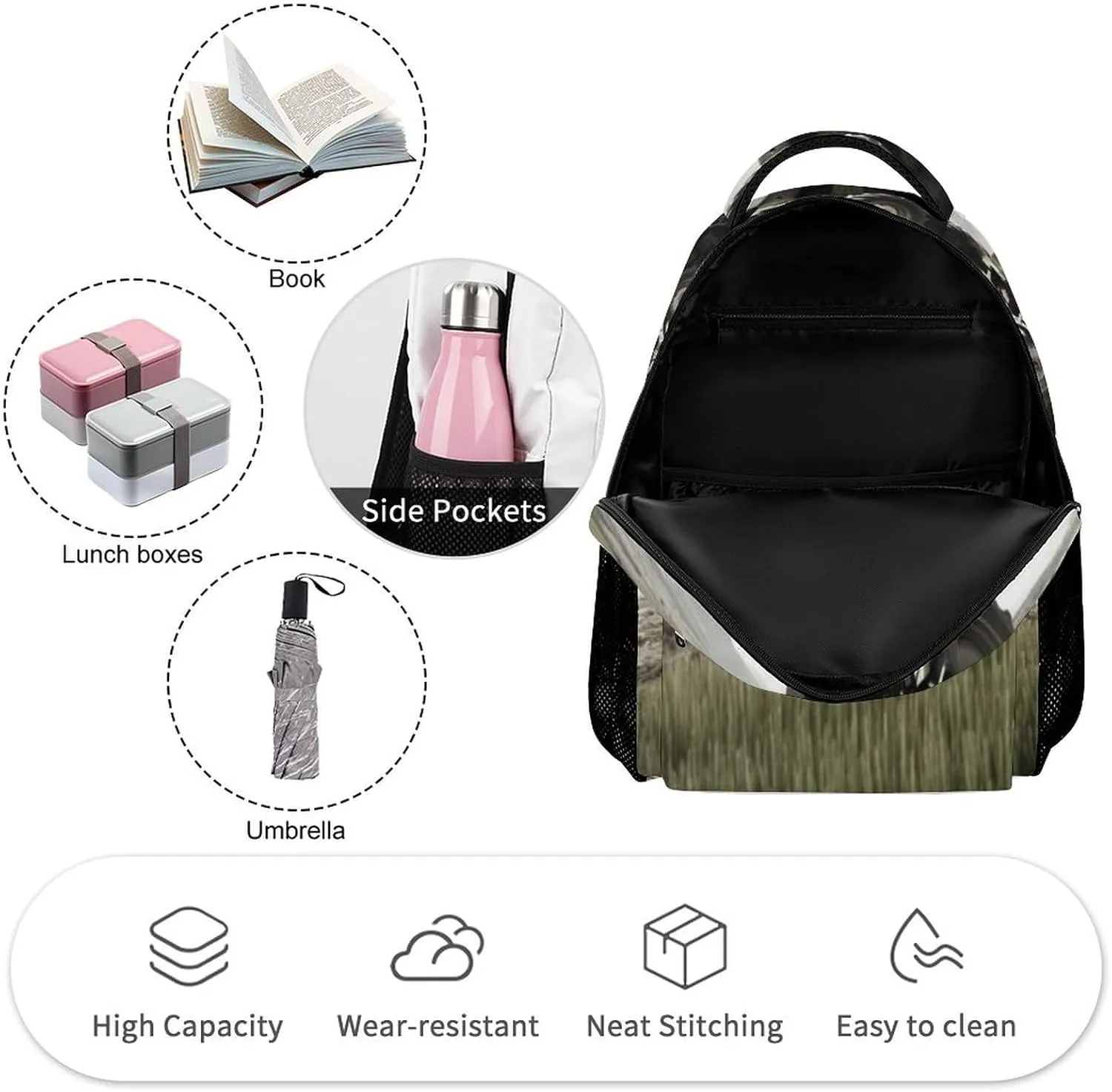 Laptop Backpack for Travel Daypack Computer Bag Work Tractor Agriculture Tranquil Back Pack Nurse Bag for Hiking