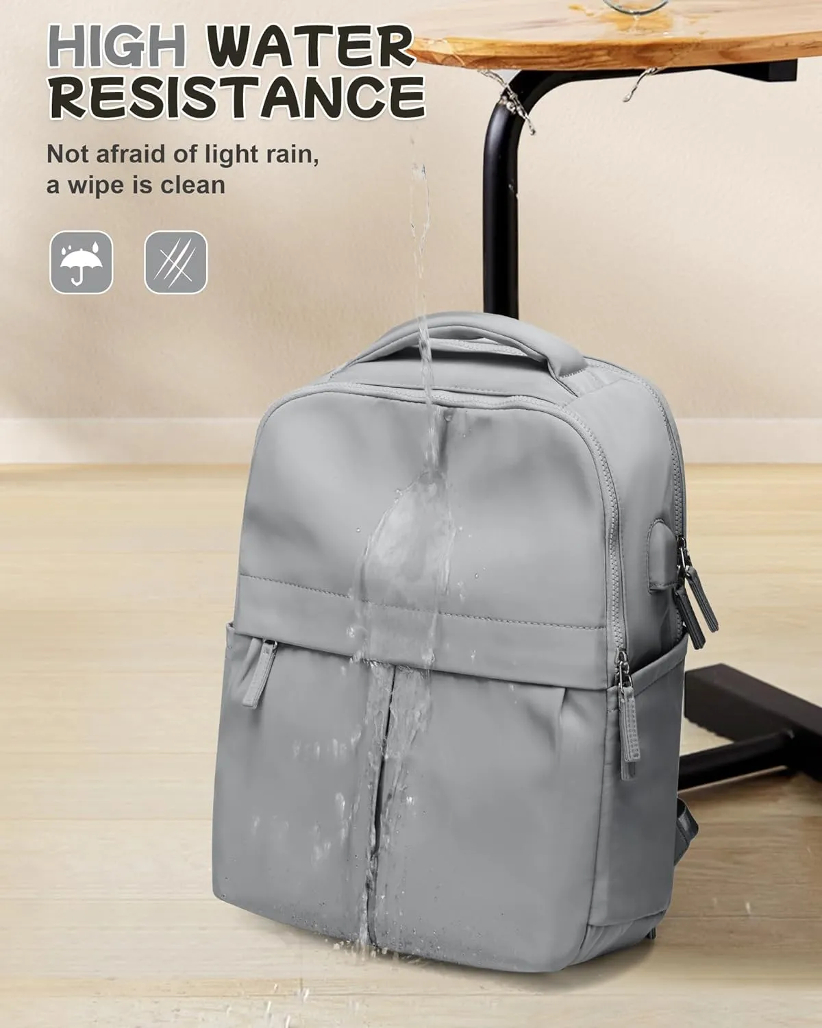 Laptop Backpack for Women Men Gym Work Backpack Casual Daypack Backpacks Small Travel Backpack for Traveling on Airplane Lightweight College Teacher Backpacks for Women Grey