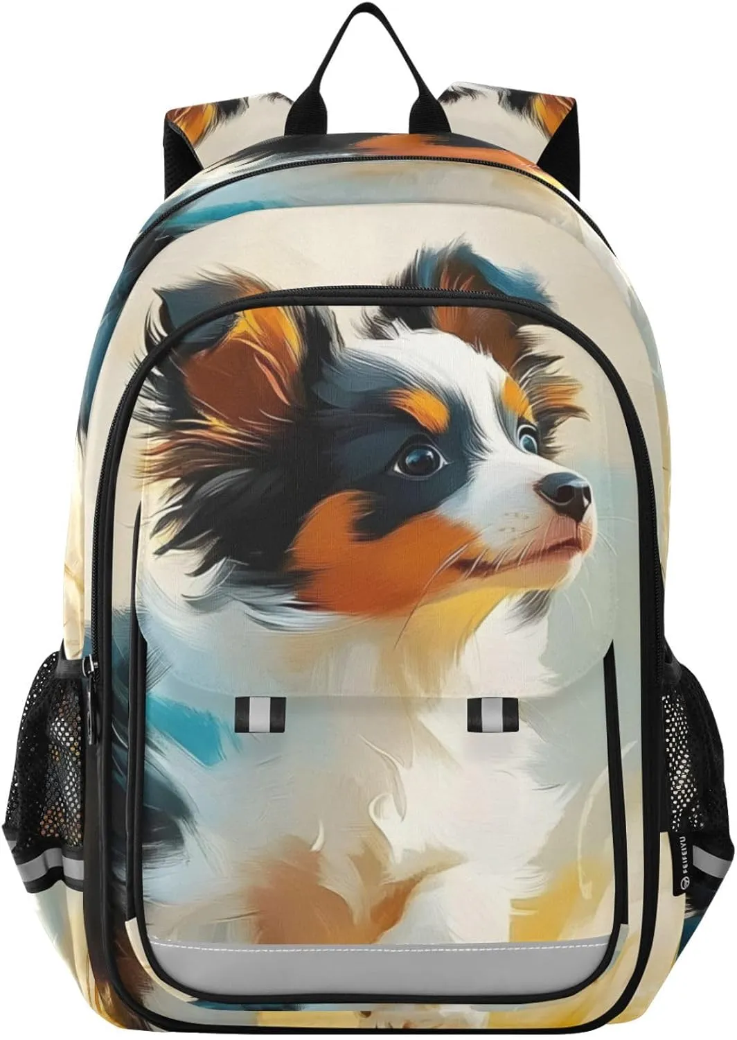 Laptop Backpack Purse Cute Dog Grassland for Women Men Travel Daypack Casual Shoulder Bag Book Bag Cute Cool Funny Backpack with Compartment & Multiple Pockets