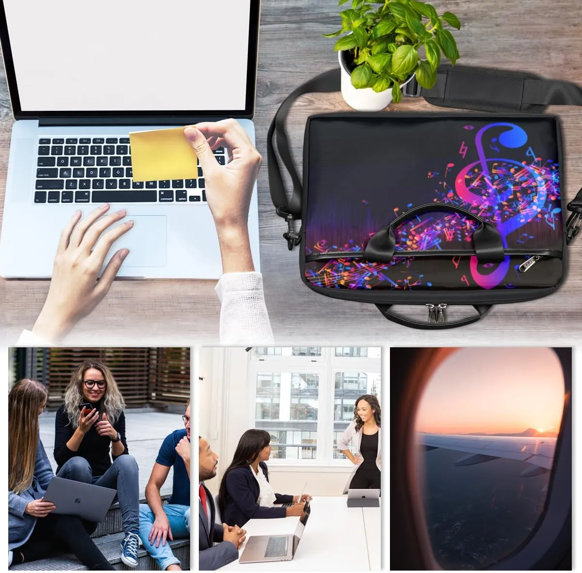 Laptop Bag Case Shoulder Messenger Carrying Bag 13 14 15 Inch Waterproof Computer Sleeve Cover