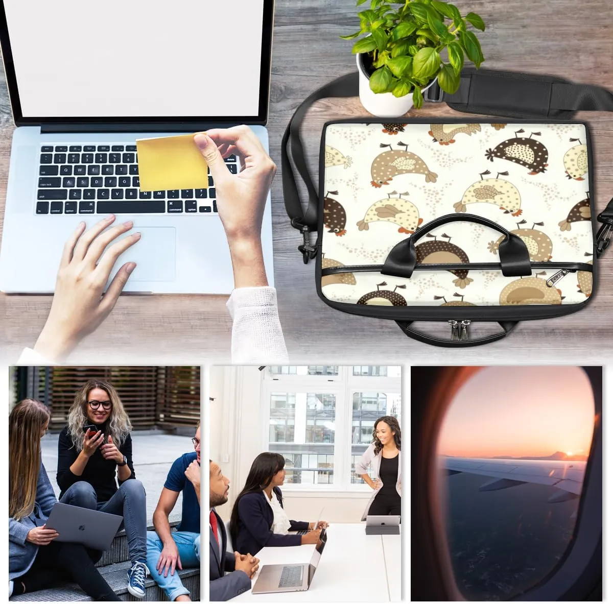 Laptop Bag Case Shoulder Messenger Carrying Bag 13 14 15 Inch Waterproof Computer Sleeve Cover