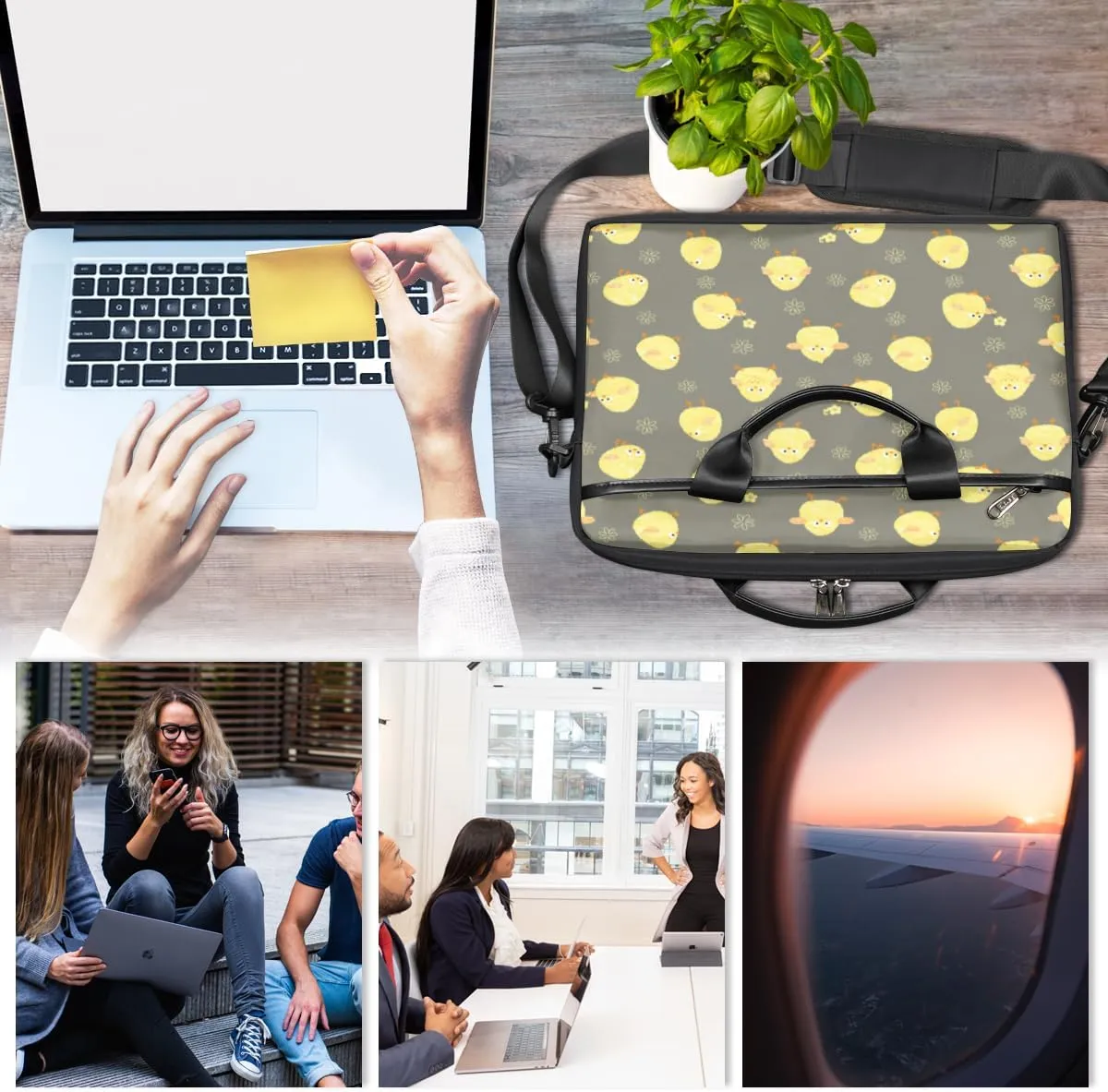 Laptop Bag Case Shoulder Messenger Carrying Bag 13 14 15 Inch Waterproof Computer Sleeve Cover