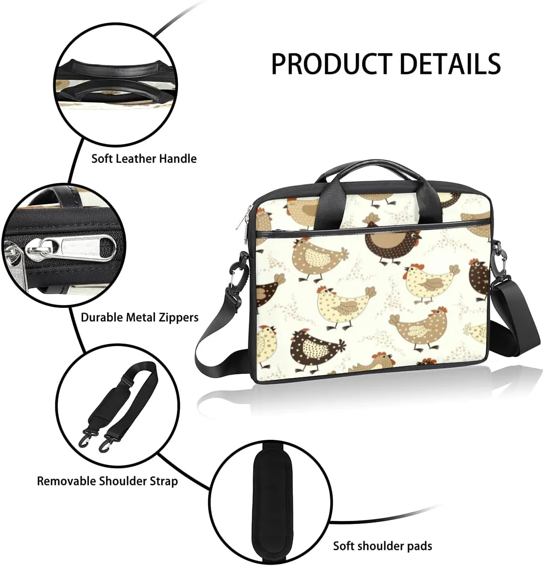 Laptop Bag Case Shoulder Messenger Carrying Bag 13 14 15 Inch Waterproof Computer Sleeve Cover