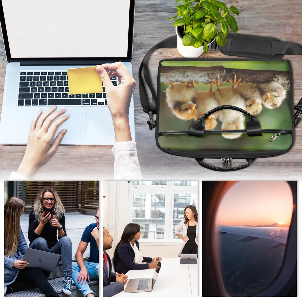 Laptop Bag Case Shoulder Messenger Carrying Bag 13 14 15 Inch Waterproof Computer Sleeve Cover