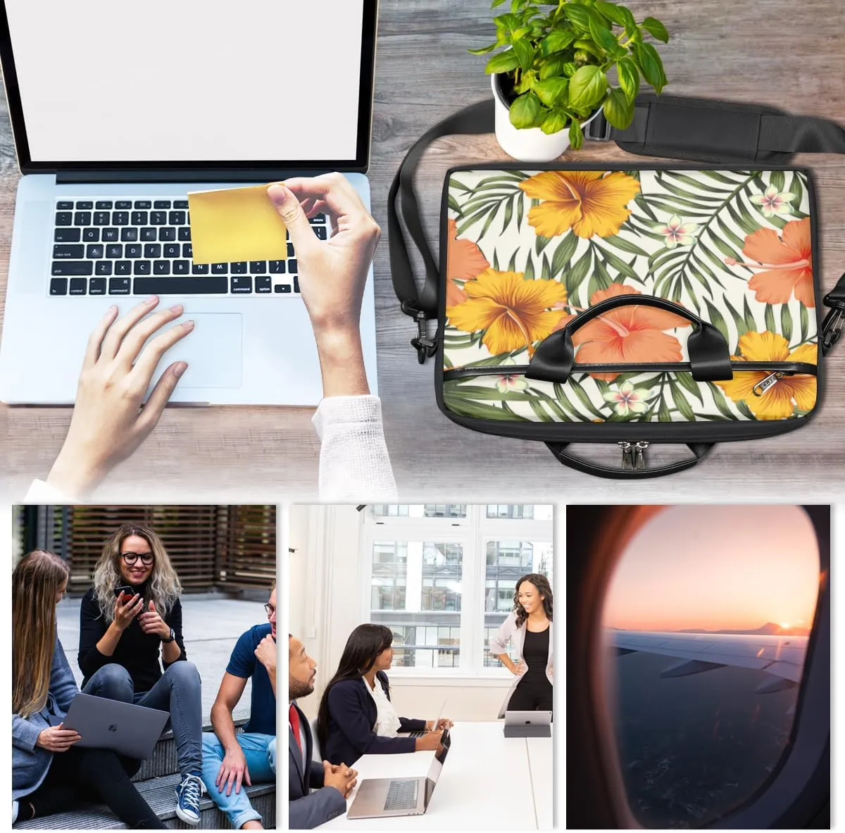 Laptop Bag Case Shoulder Messenger Carrying Bag 13 14 15 Inch Waterproof Computer Sleeve Cover