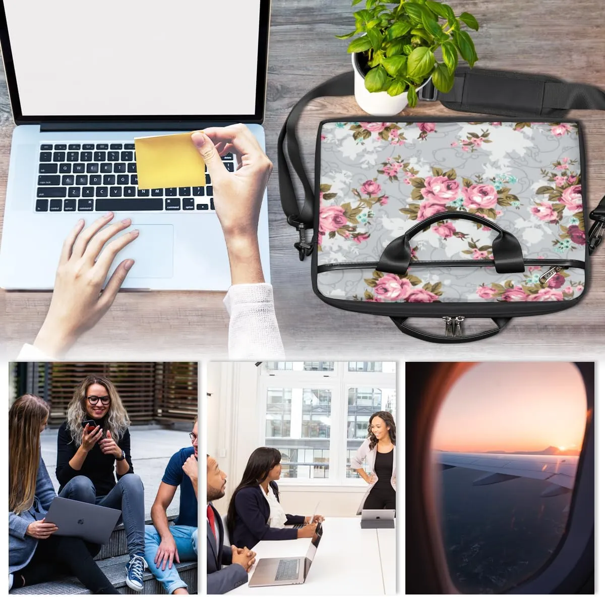 Laptop Bag Case Shoulder Messenger Carrying Bag 13 14 15 Inch Waterproof Computer Sleeve Cover
