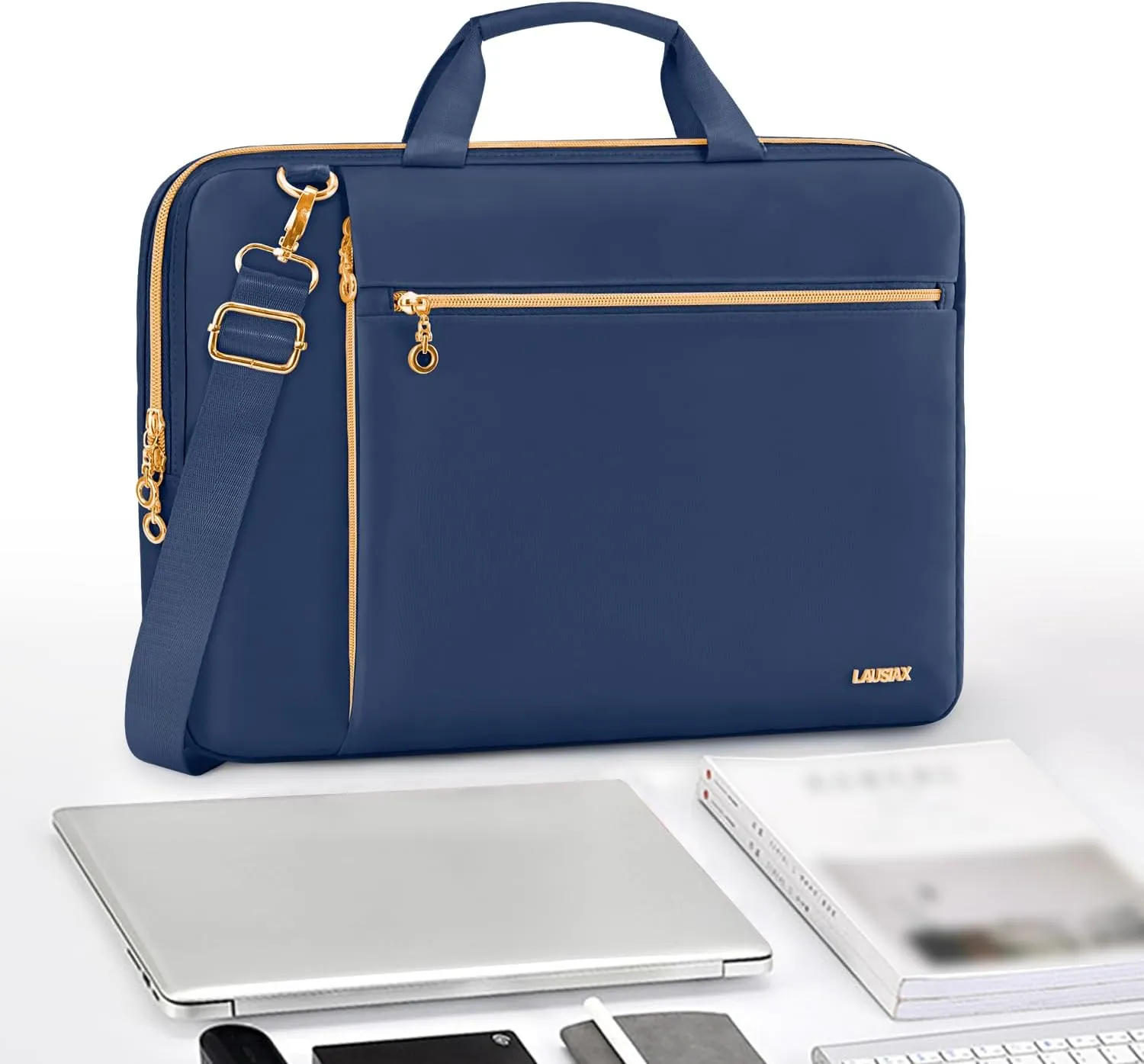 Laptop Case Bag Women Men Computer Sleeve Compatible with MacBook/Dell/HP/Acer/ASUS/LG, Waterproof Shoulder Carrying Briefcase, Blue, 17-17.3 Inch