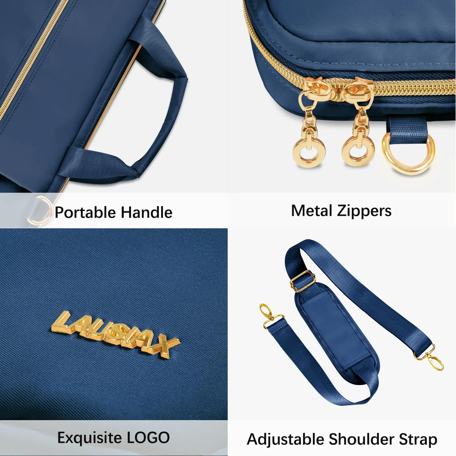 Laptop Case Bag Women Men Computer Sleeve Compatible with MacBook/Dell/HP/Acer/ASUS/LG, Waterproof Shoulder Carrying Briefcase, Blue, 17-17.3 Inch