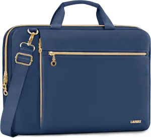 Laptop Case Bag Women Men Computer Sleeve Compatible with MacBook/Dell/HP/Acer/ASUS/LG, Waterproof Shoulder Carrying Briefcase, Blue, 17-17.3 Inch