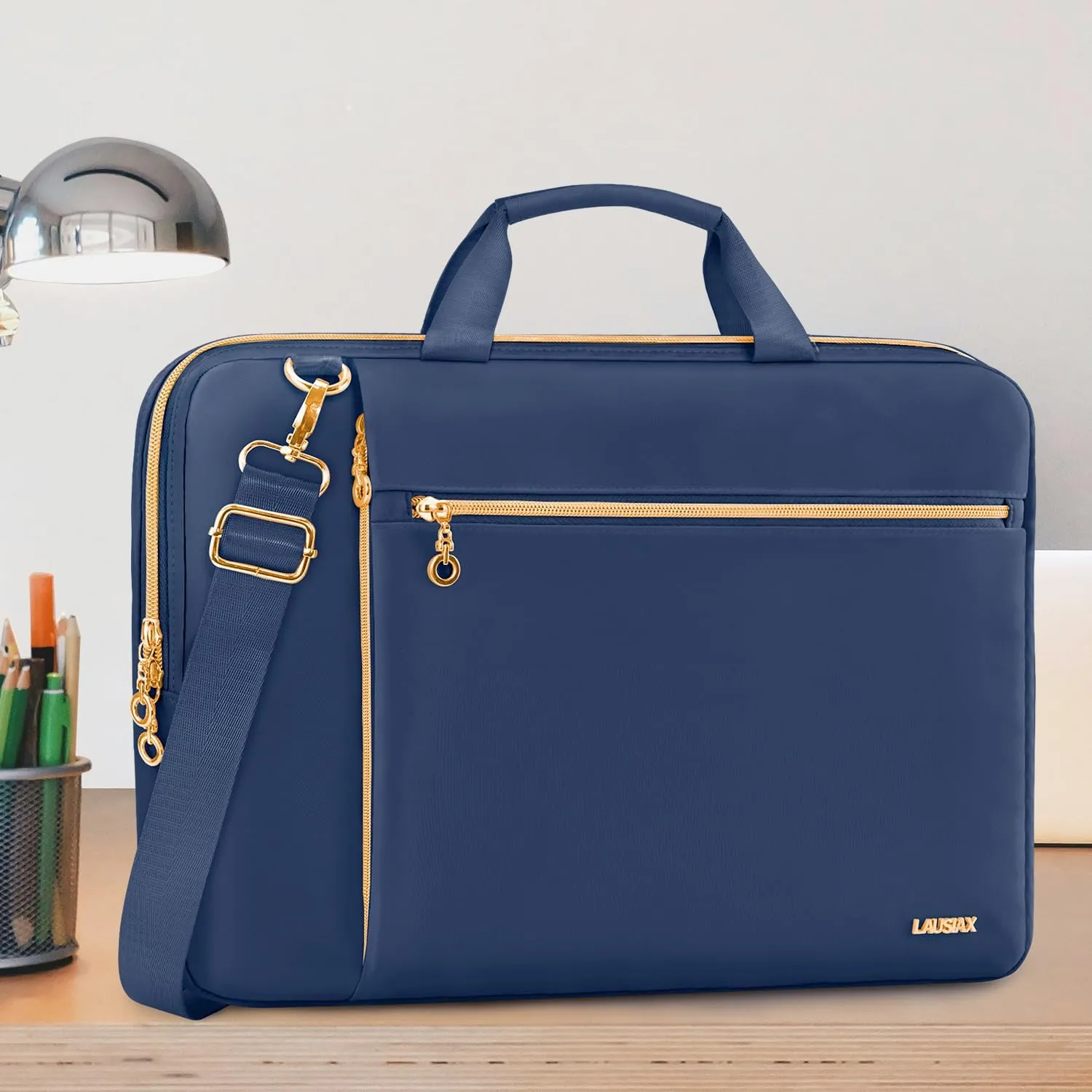 Laptop Case Bag Women Men Computer Sleeve Compatible with MacBook/Dell/HP/Acer/ASUS/LG, Waterproof Shoulder Carrying Briefcase, Blue, 17-17.3 Inch