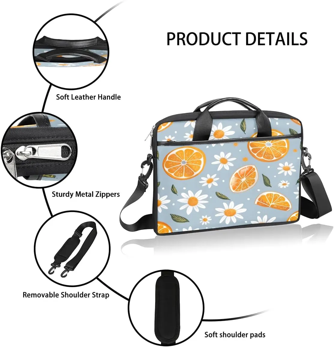 Laptop Shoulder Bag Computer Bag 13-15 Inches Laptop Carrying Case with Shoulder Strap for Women Men