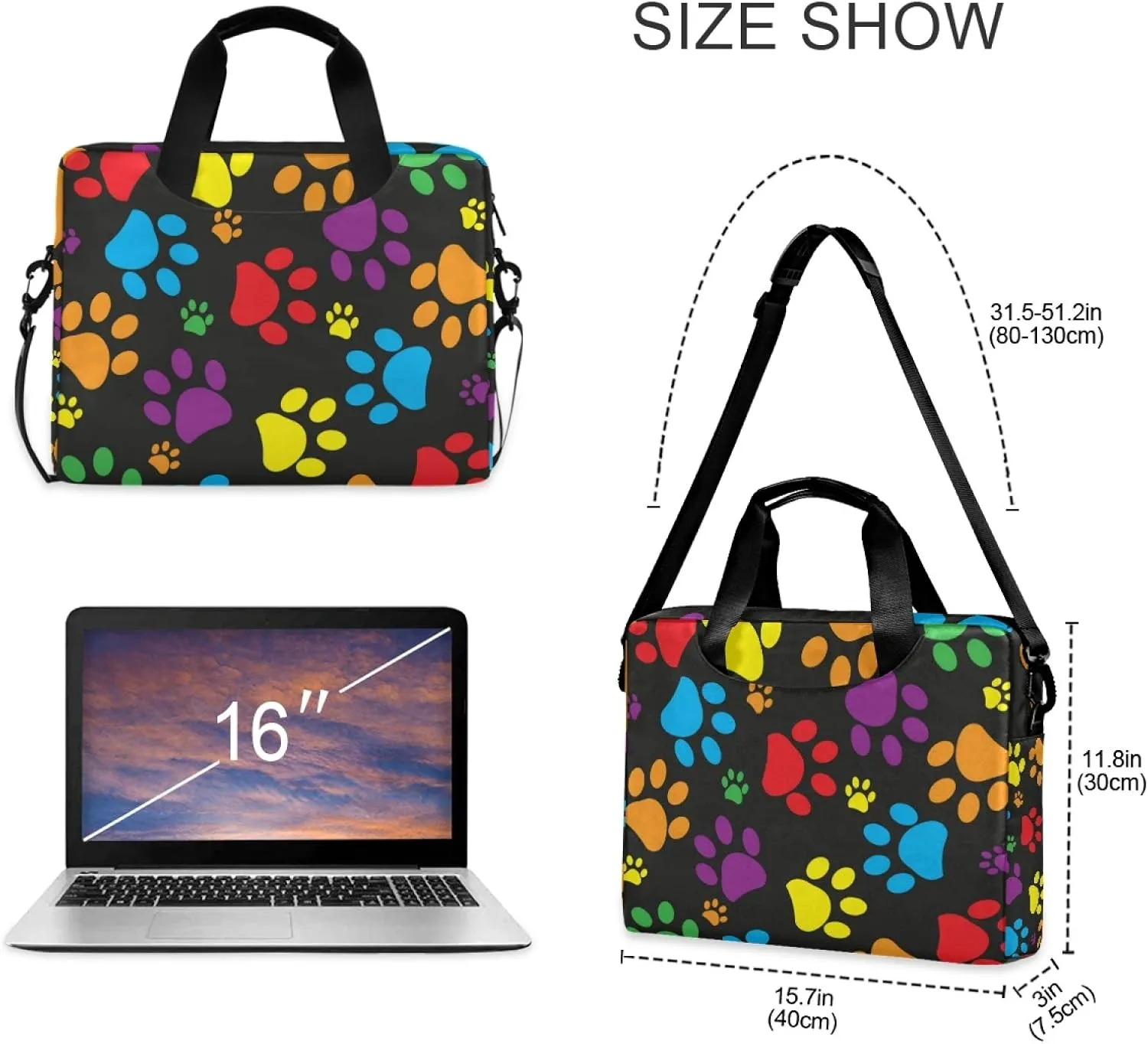 Laptop Shoulder Bag Portable Laptop Sleeve Case for 14/15.6/16in Notebook Computer Messenger Bag Women Men Briefcase