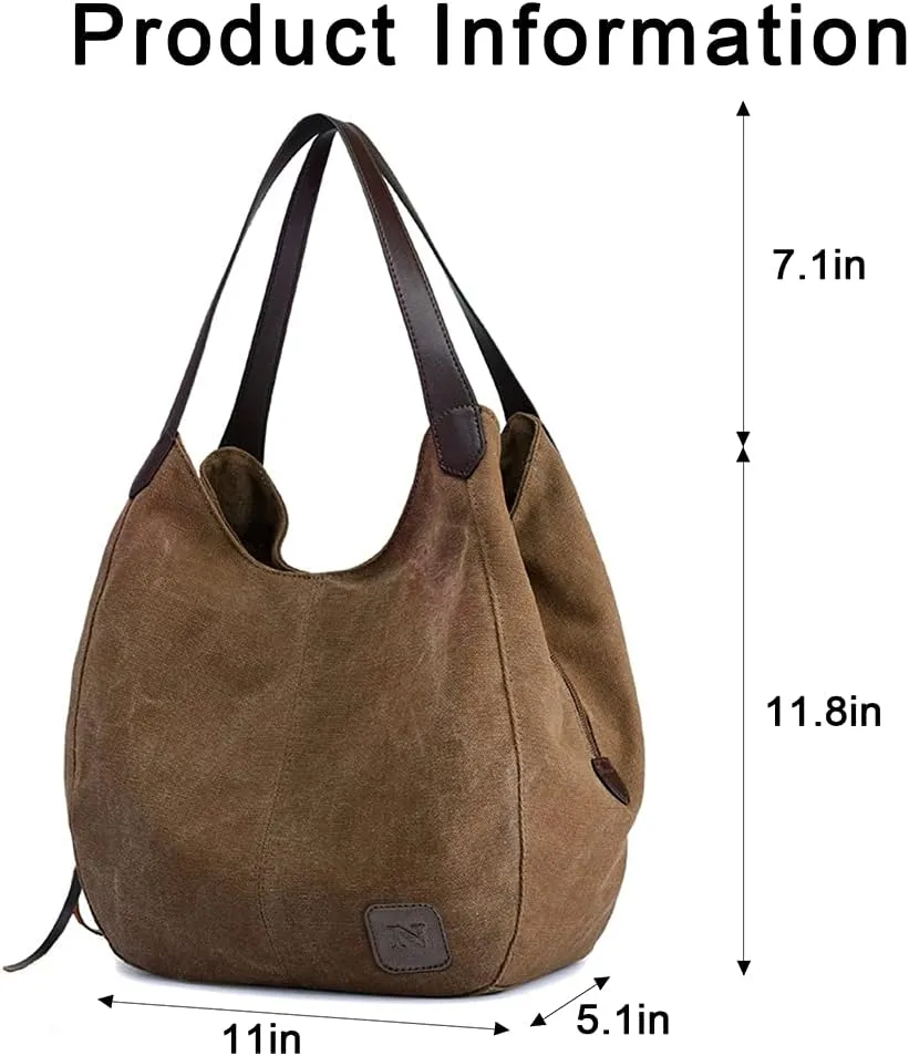 Large Canvas Tote Bag For Women Work With Pocket Summer Purses for Women