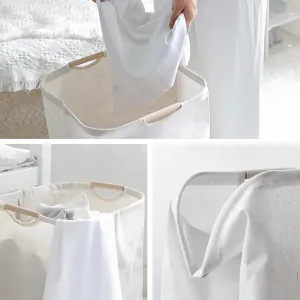 Large capacity  Laundry Hampers with bamboo Handles