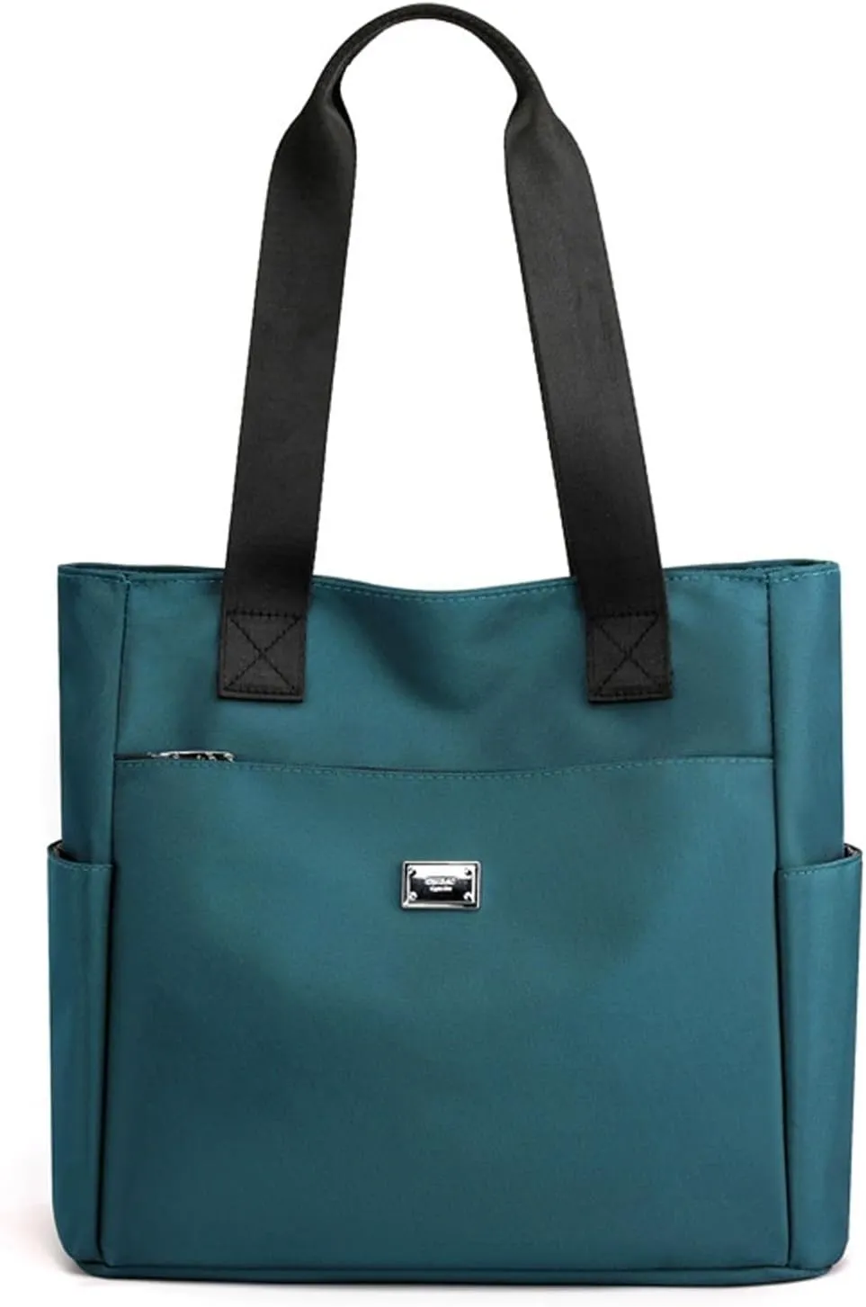 Large Capacity Water Repellent Multi Pocket Nylon Shoulder Bag with Zipper, Nylon Tote Bags Nurse Bag Handbag for Work Travel