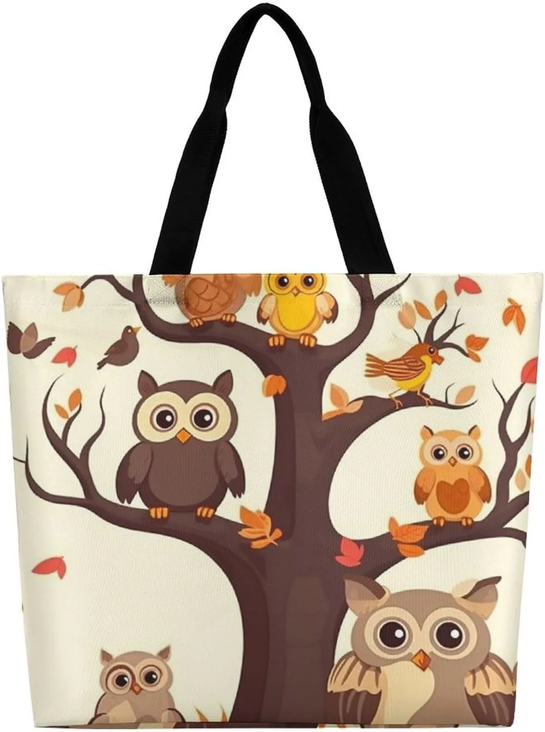 Large Tote Bag Shopping Bag with Handles Animal Cartoon Elephant Foldable Washable Heavy Duty Waterproof