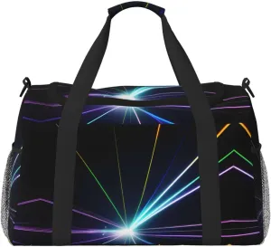 Laser light print Carry on Bag Underseat Personal Item Bag Travel Duffel Bag Gym Carry On Sports Bag