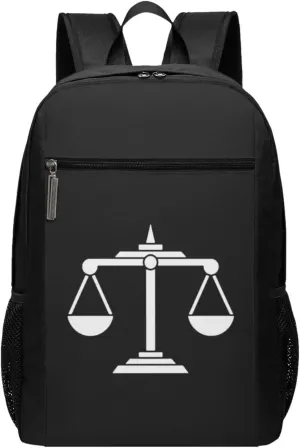 Lawyer Scales of Justice Art Travel Laptop Backpack, Business Anti Theft Slim Sturdy Laptops Backpacks, College Computer Bag Gift for Men & Women Fits 17 Inch Notebook,Black