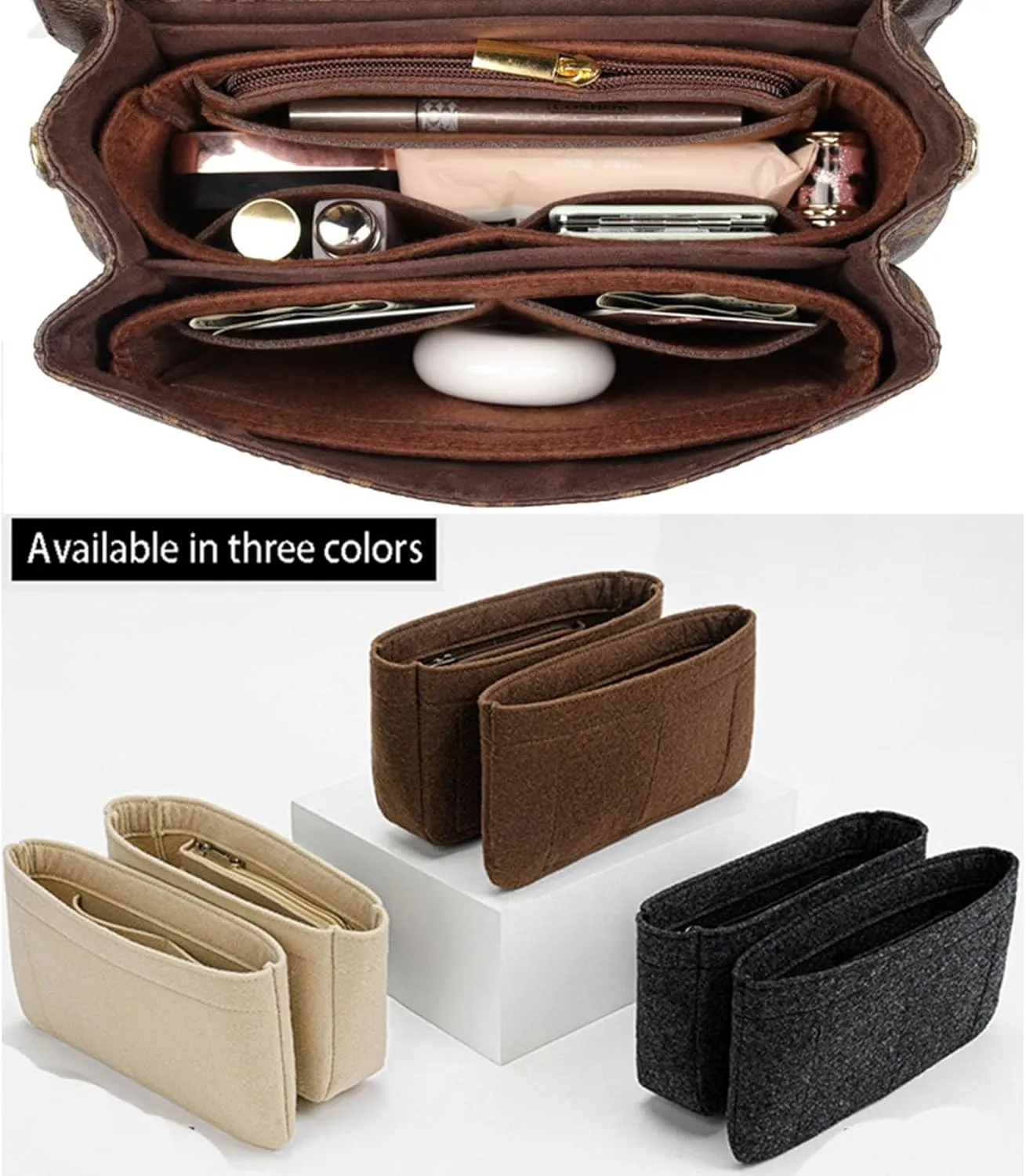 Lckaey Purse Organizer for pochette métis in All Departments inserts Pochette M é tis voyager insert 2084Black grey