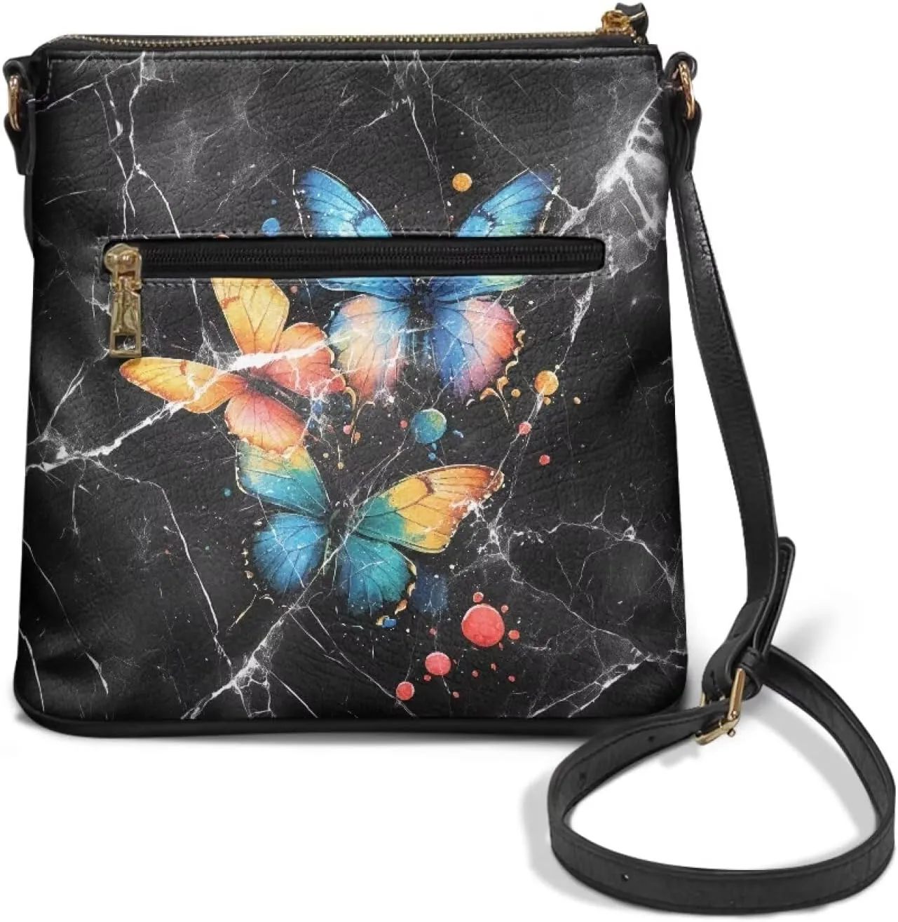 Leather Purse for Women, Small Leather Hobo Bag for Women Fashion Travel Sling Purse Zippered for Girls