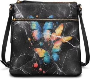 Leather Purse for Women, Small Leather Hobo Bag for Women Fashion Travel Sling Purse Zippered for Girls