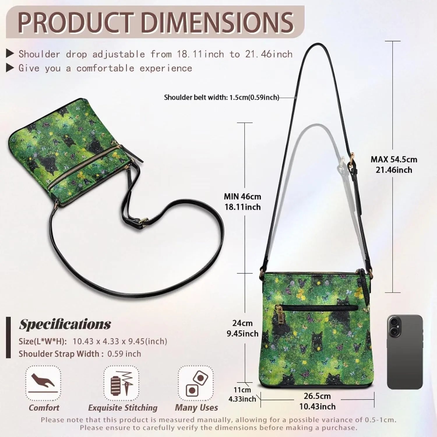 Leather Purses for Women, Leather Hobo Bags for Women Vintage Travel Sling Purse Multi Pockets Shoulder Bag