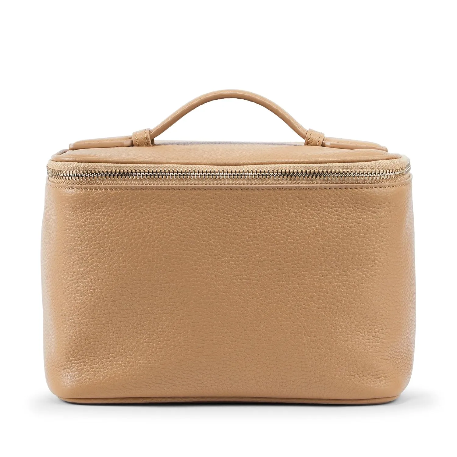 Leatherology Camel Leatherology Medium Train Case - Spacious design, Mesh pockets with Water-resistant Lining