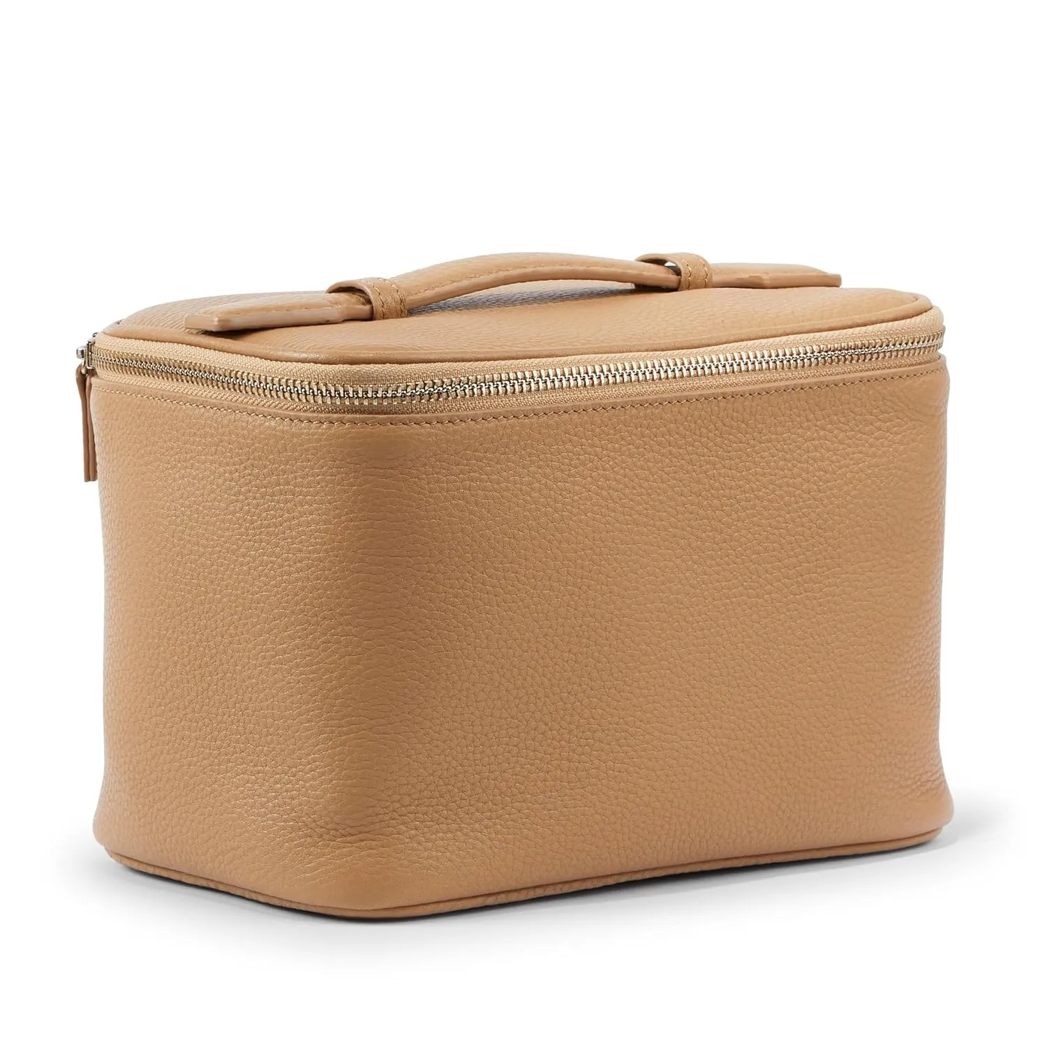 Leatherology Camel Leatherology Medium Train Case - Spacious design, Mesh pockets with Water-resistant Lining