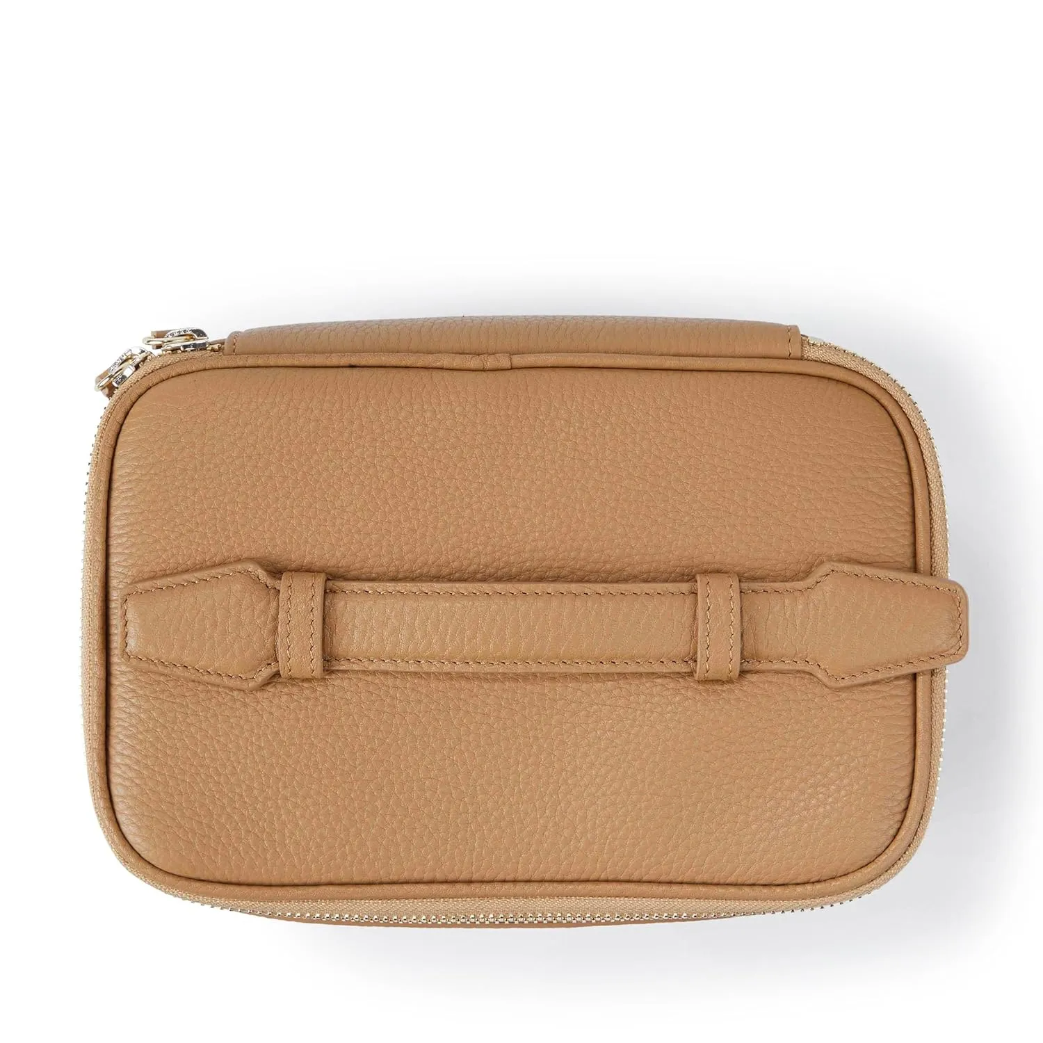 Leatherology Camel Leatherology Medium Train Case - Spacious design, Mesh pockets with Water-resistant Lining