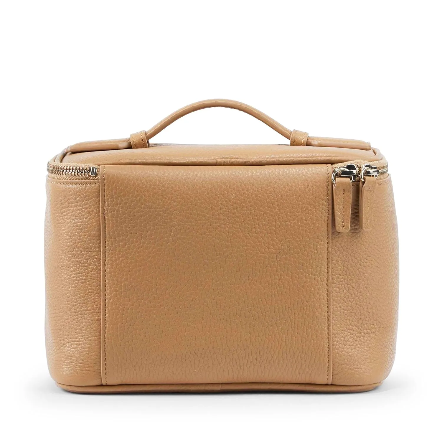 Leatherology Camel Leatherology Medium Train Case - Spacious design, Mesh pockets with Water-resistant Lining