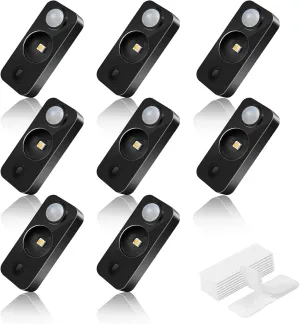 LED Motion Sensor Puck Lights, Rechargeable Cabinet Lights, Stick on Wireless LED Night Light for Closet, Drawer, Shelf, Under Cabinet, Warm White 8Pack, USB Charging Cord Included