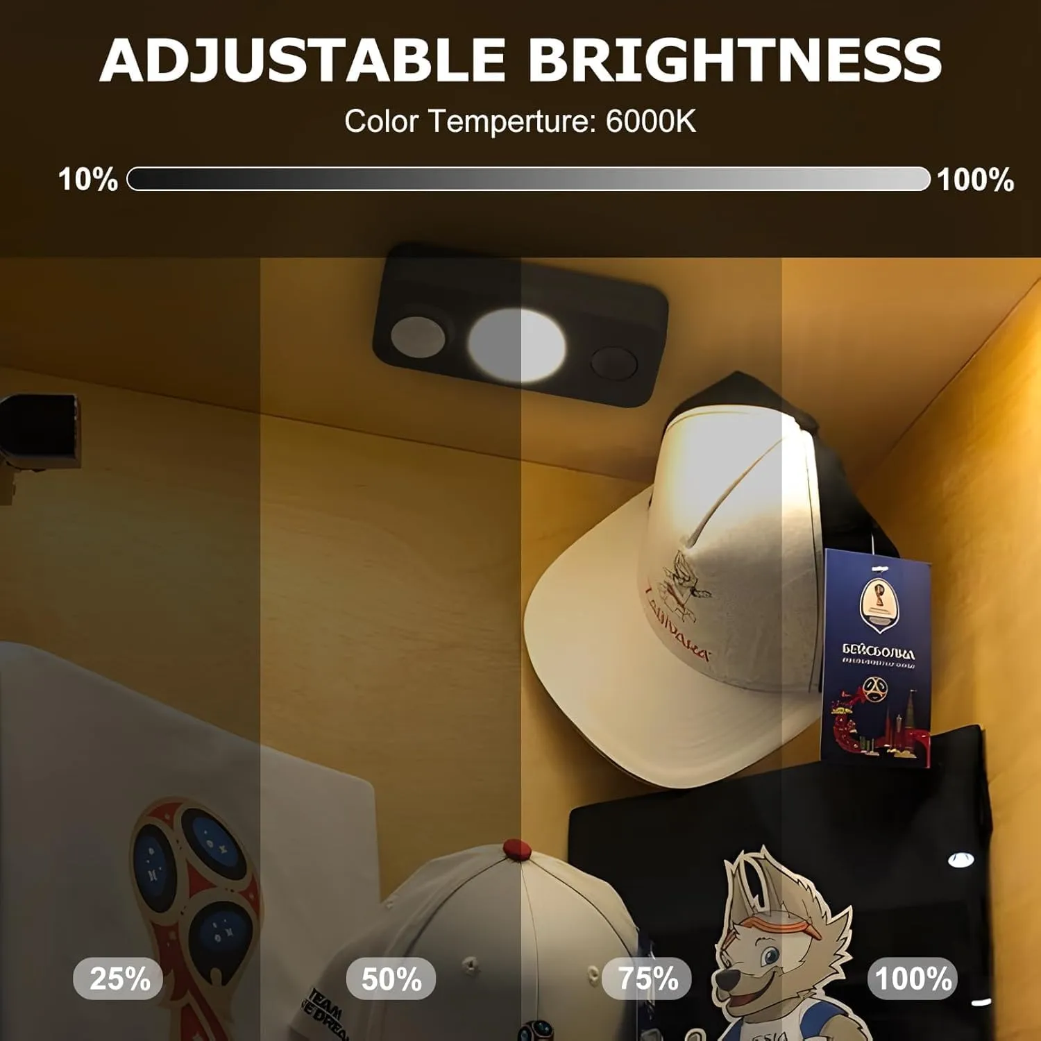 LED Motion Sensor Puck Lights, Rechargeable Cabinet Lights, Stick on Wireless LED Night Light for Closet, Drawer, Shelf, Under Cabinet, Warm White 8Pack, USB Charging Cord Included