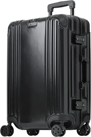 LEGEND WALKER Durable Aluminum Frame Luggage 21-inch, Jet Black, 5509-48-MAT-BK