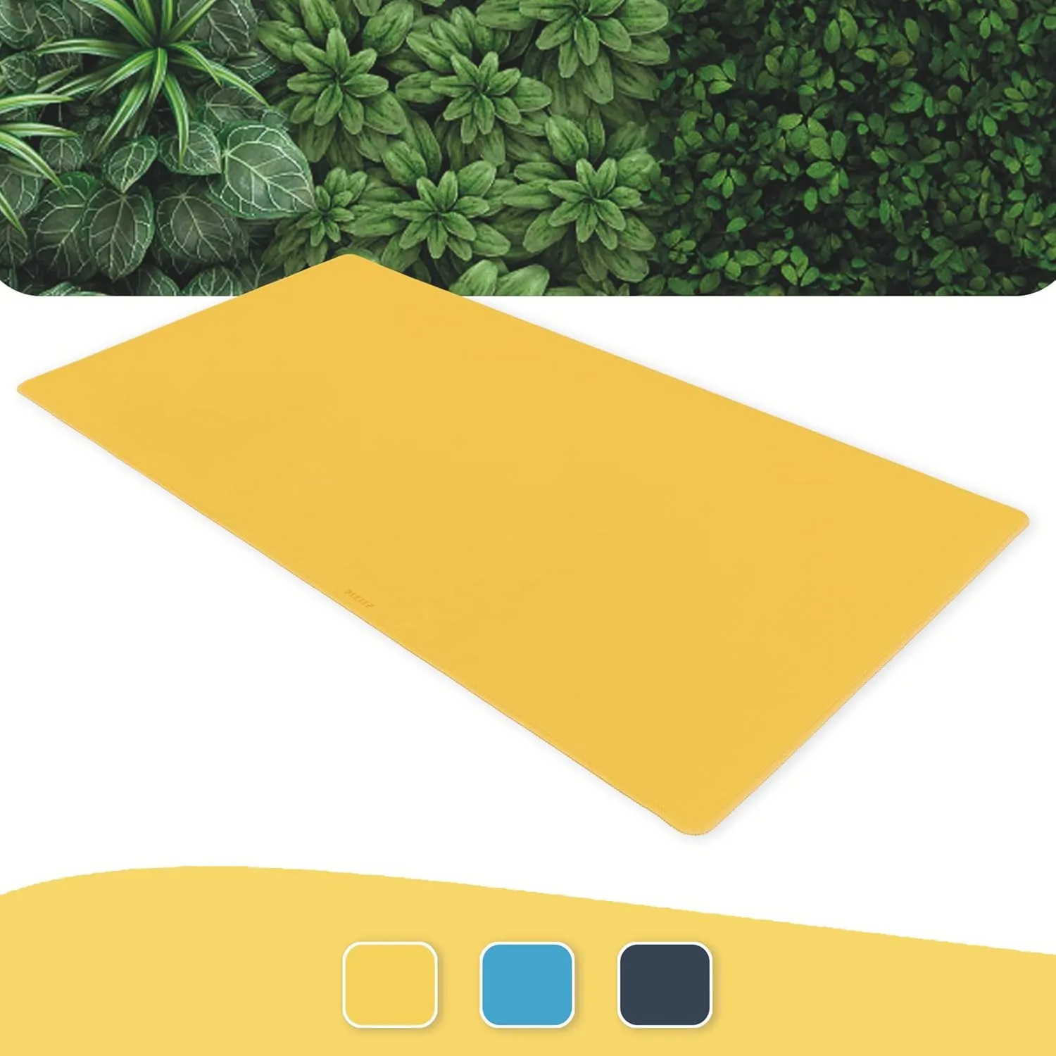 Leitz Desk Mat, Large 80 x 40cm Desk Pad, Non-Slip Mat for Laptop, PC, Monitors & Mouse Mats, Desktop Protector & Mouse Pad, Home/Office Use, Cosy Range, Warm Yellow, 52680019