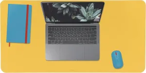 Leitz Desk Mat, Large 80 x 40cm Desk Pad, Non-Slip Mat for Laptop, PC, Monitors & Mouse Mats, Desktop Protector & Mouse Pad, Home/Office Use, Cosy Range, Warm Yellow, 52680019