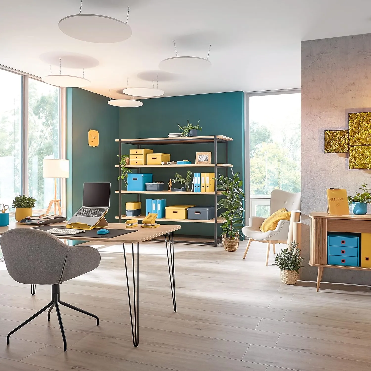 Leitz Desk Mat, Large 80 x 40cm Desk Pad, Non-Slip Mat for Laptop, PC, Monitors & Mouse Mats, Desktop Protector & Mouse Pad, Home/Office Use, Cosy Range, Warm Yellow, 52680019