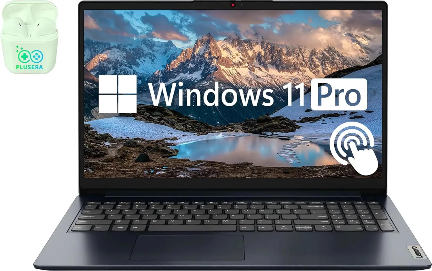 Lenovo 15.6" FHD Touchscreen IdeaPad Business & Student Laptop Computer, Windows 11 Pro Laptop with Microsoft Office Lifetime Suite, PLUSERA Earphones, Blue (AMD Ryzen 5, 8GB RAM | 1TB SSD)