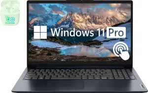 Lenovo 15.6" FHD Touchscreen IdeaPad Business & Student Laptop Computer, Windows 11 Pro Laptop with Microsoft Office Lifetime Suite, PLUSERA Earphones, Blue (AMD Ryzen 5, 8GB RAM | 1TB SSD)