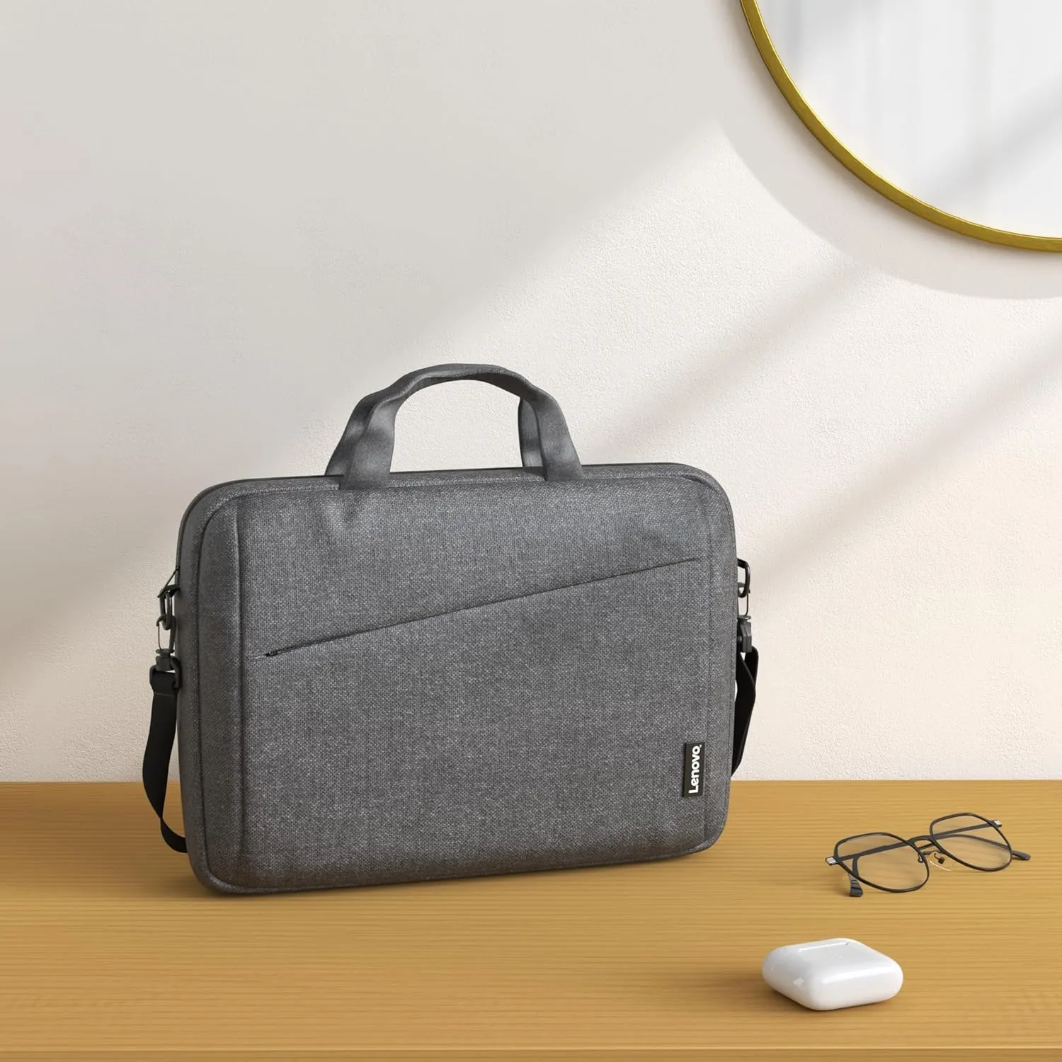Lenovo Laptop Bag T210, Messenger Shoulder Bag for Laptop or Tablet, Sleek, Durable & Water-Repellent Fabric