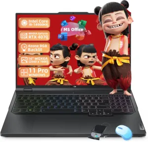 Lenovo Legion Pro 5i Gaming Laptop - 16" WQXGA 240Hz, Intel 24-Core i9-14900HX(Up to 5.80 GHz), GeForce RTX 4070, 34GB DDR5, 2TB SSD, Backlit KB, Win 11 Pro, Ms Office, DVD Drive