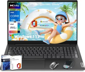 Lenovo V15 Premium Business Laptop - 15.6" FHD Display, IntelCore i7-1355U Processor, Wi-Fi 6, Numeric Keypad, HDMI, RJ45, Windows11 Pro, Office Lifetime (40GB RAM, 1TB SSD)