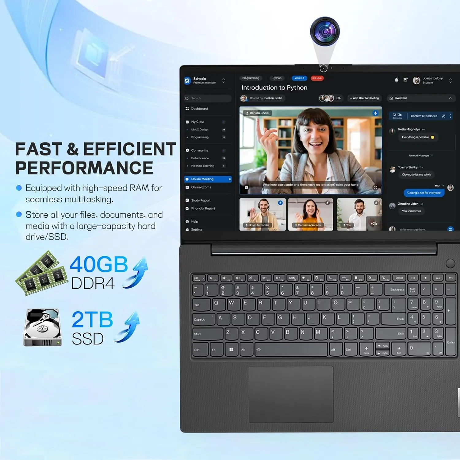 Lenovo V15 Premium Business Laptop - 15.6" FHD Display, IntelCore i7-1355U Processor, Wi-Fi 6, Numeric Keypad, HDMI, RJ45, Windows11 Pro, Office Lifetime (40GB RAM, 1TB SSD)