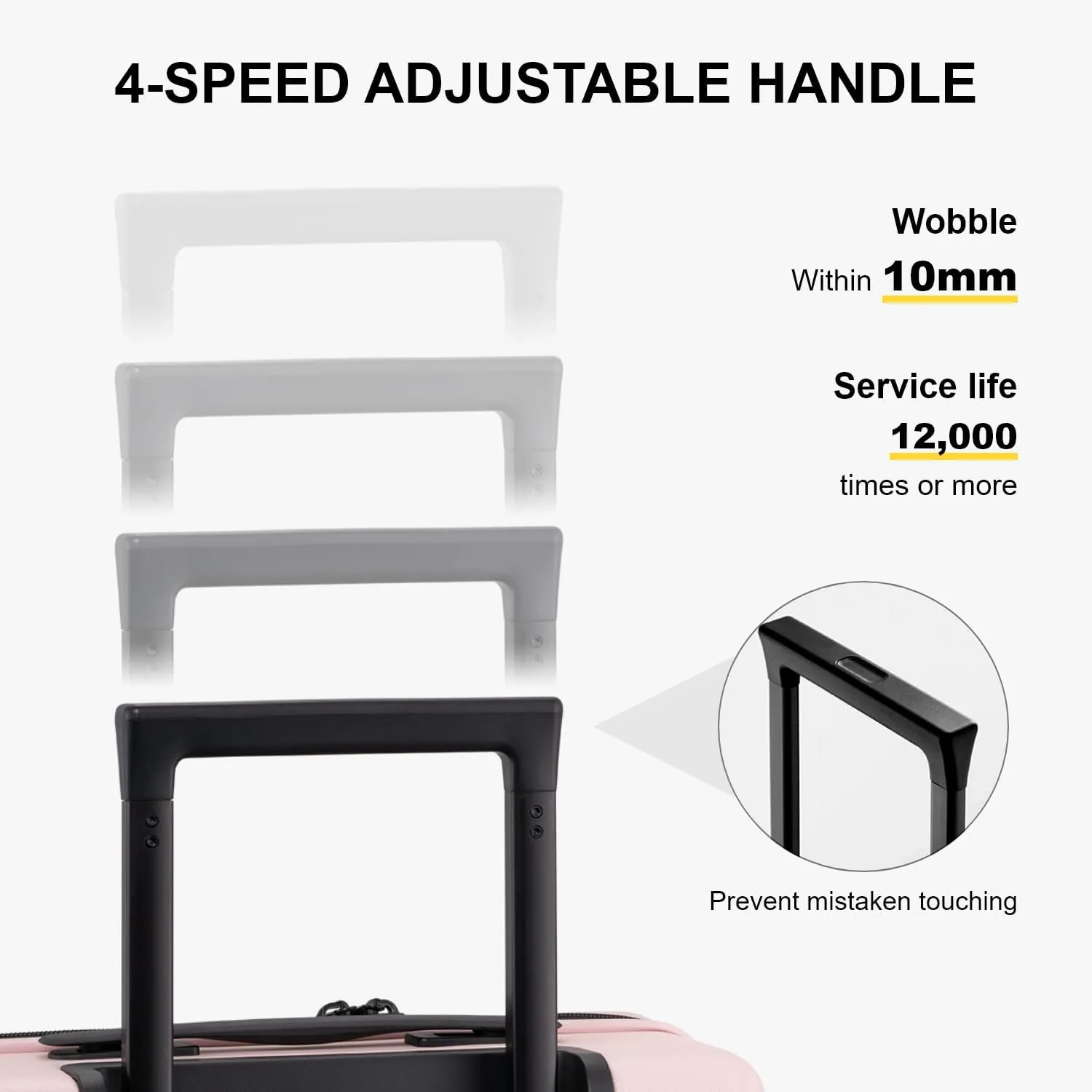 LEVEL8 Pink Suitcase with Spinner Wheels, Carry on Luggage Airline Approved, Suitcase for women Men, Lightweight Luminous Textured, Tsa Lock, 20 Inch
