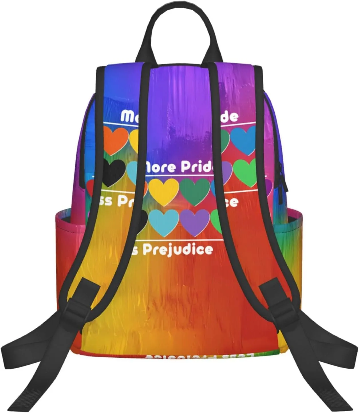 LGBT Rainbow Gay More Pride Less Prejudice Heart Travel Laptop Backpack Casual Backpacks Double Shoulder Daypack Notebook Rucksack Work Bags Sports Bag for Hiking Camping Beach