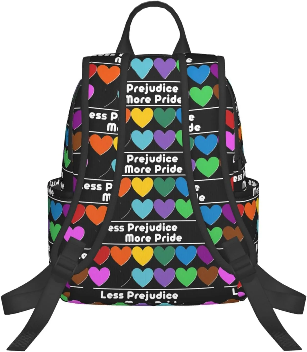 LGBT Rainbow Gay More Pride Less Prejudice Heart Travel Laptop Backpack Casual Backpacks Double Shoulder Daypack Notebook Rucksack Work Bags Sports Bag for Hiking Camping Beach