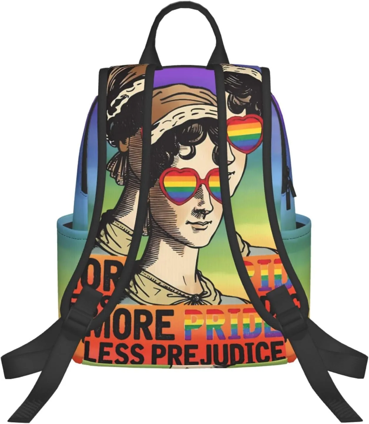 LGBT Rainbow Gay More Pride Less Prejudice Travel Laptop Backpack Casual Backpacks Double Shoulder Daypack Notebook Rucksack Work Bags Sports Bag for Gym Hiking Camping Beach