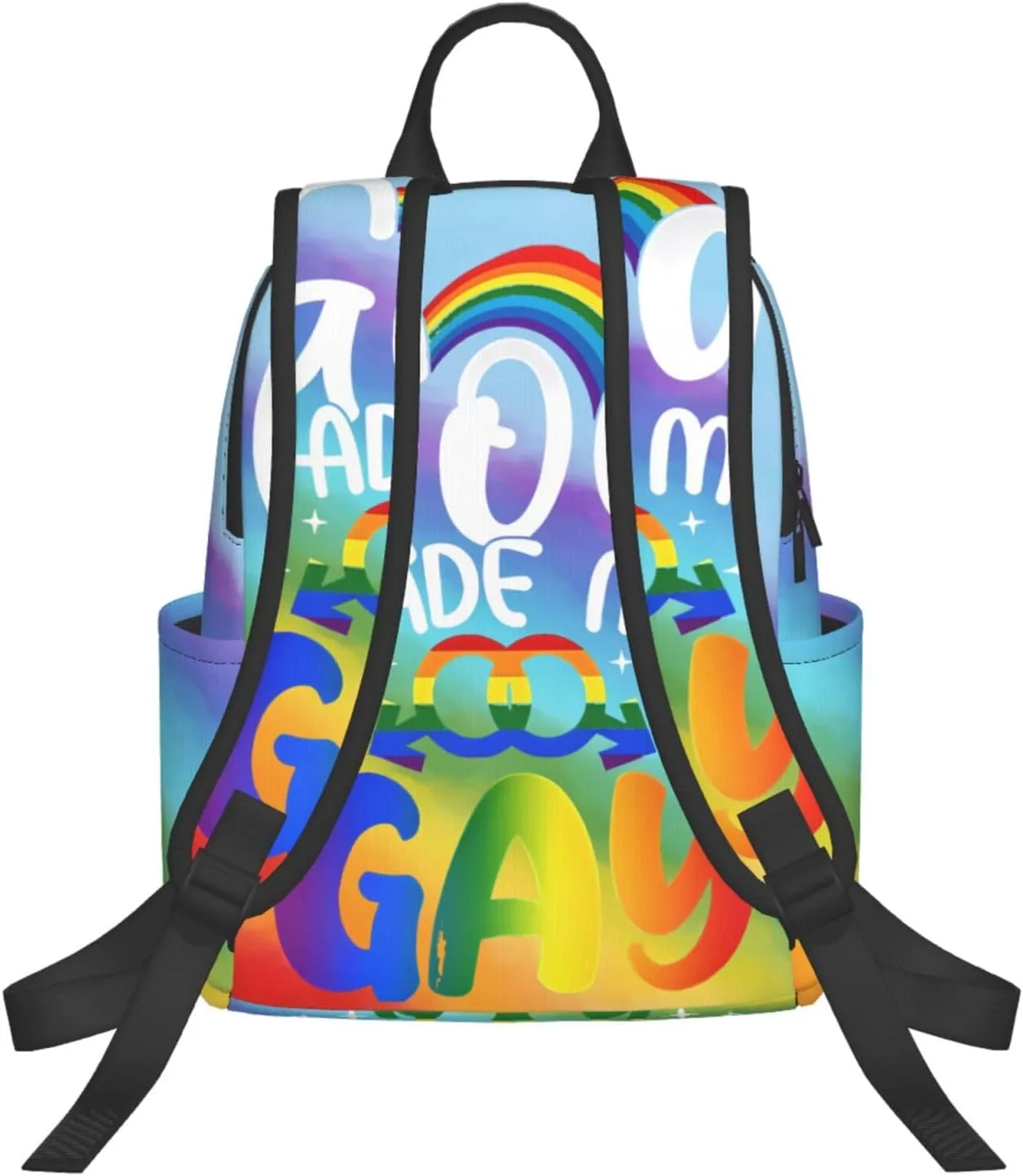 LGBT Rainbow Gay Pride God Made Me Gay Travel Laptop Backpack Casual Backpacks Double Shoulder Daypack Notebook Rucksack Work Bags Sports Bag for Gym Hiking Camping Beach