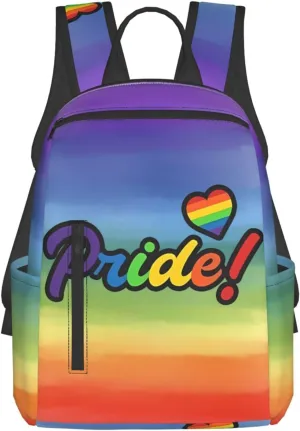 LGBT Rainbow Pride Gay Heart Travel Laptop Backpack Casual Backpacks Double Shoulder Daypack Notebook Rucksack Work Bags Sports Bag for Gym Hiking Camping Beach