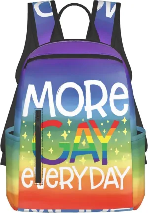 LGBT Rainbow Pride More Gay Everyday Travel Laptop Backpack Casual Backpacks Double Shoulder Daypack Notebook Rucksack Work Bags Sports Bag for Gym Hiking Camping Beach